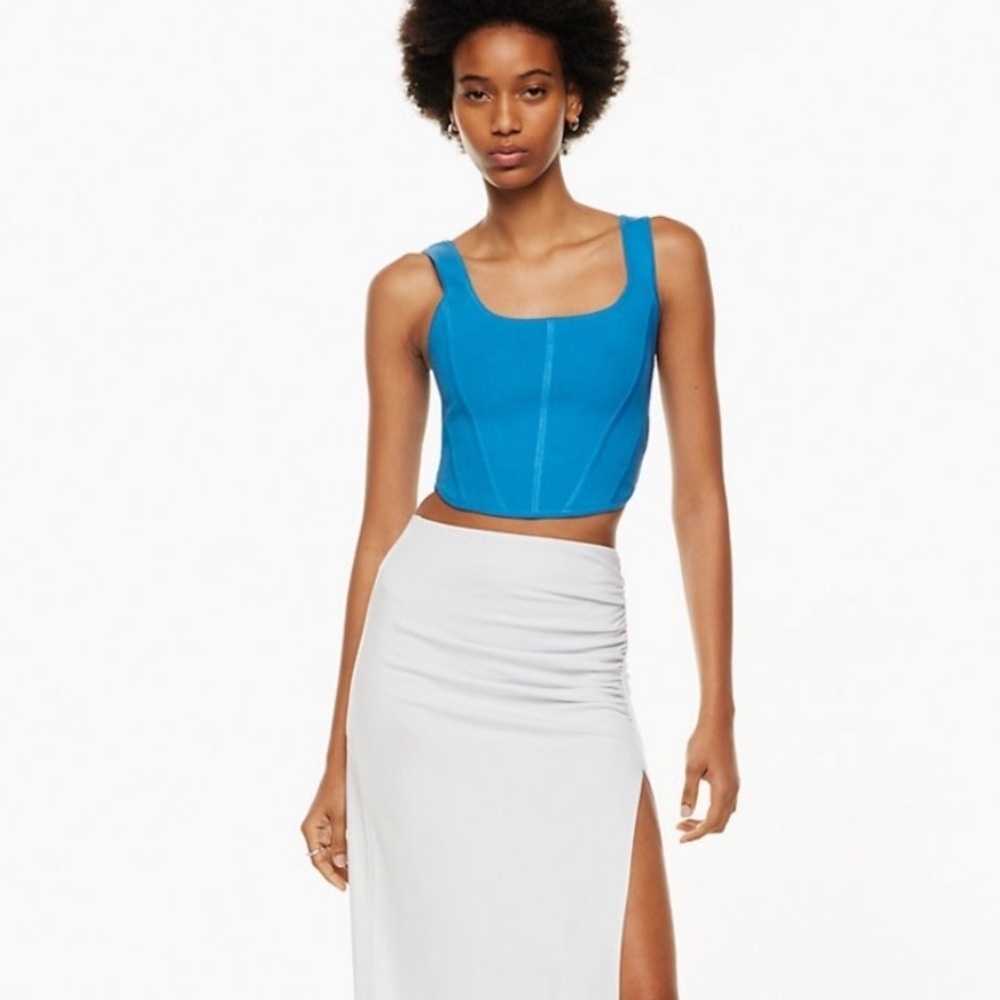 Aritzia Wilfred Natalie corset style knit top size S